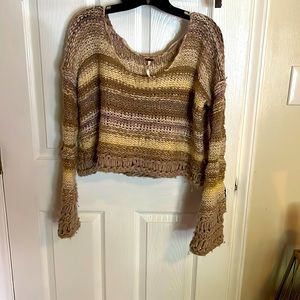 Free people striped crop sweater